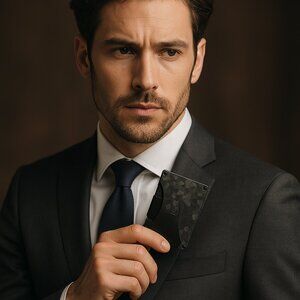 The Ridge Forged Carbon Fiber Minimalist Wallet – RFID Blocking – With Box & Acc